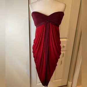 BCBGMaxAzria Strapless/Halter Deep Red Dress M/L